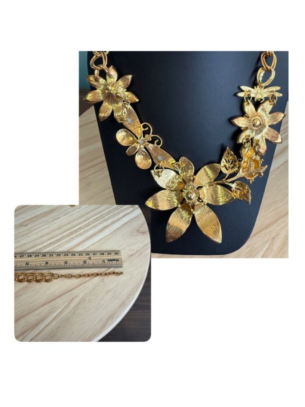 Joan Rivers Classics Collection Garden Party Gold-Tone Enamel Necklace W/ Floral - Picture 9 of 10